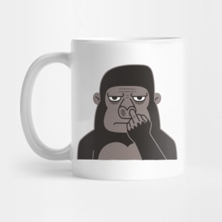 Rude Gorilla Picking Nose Using Middle Finger Mug